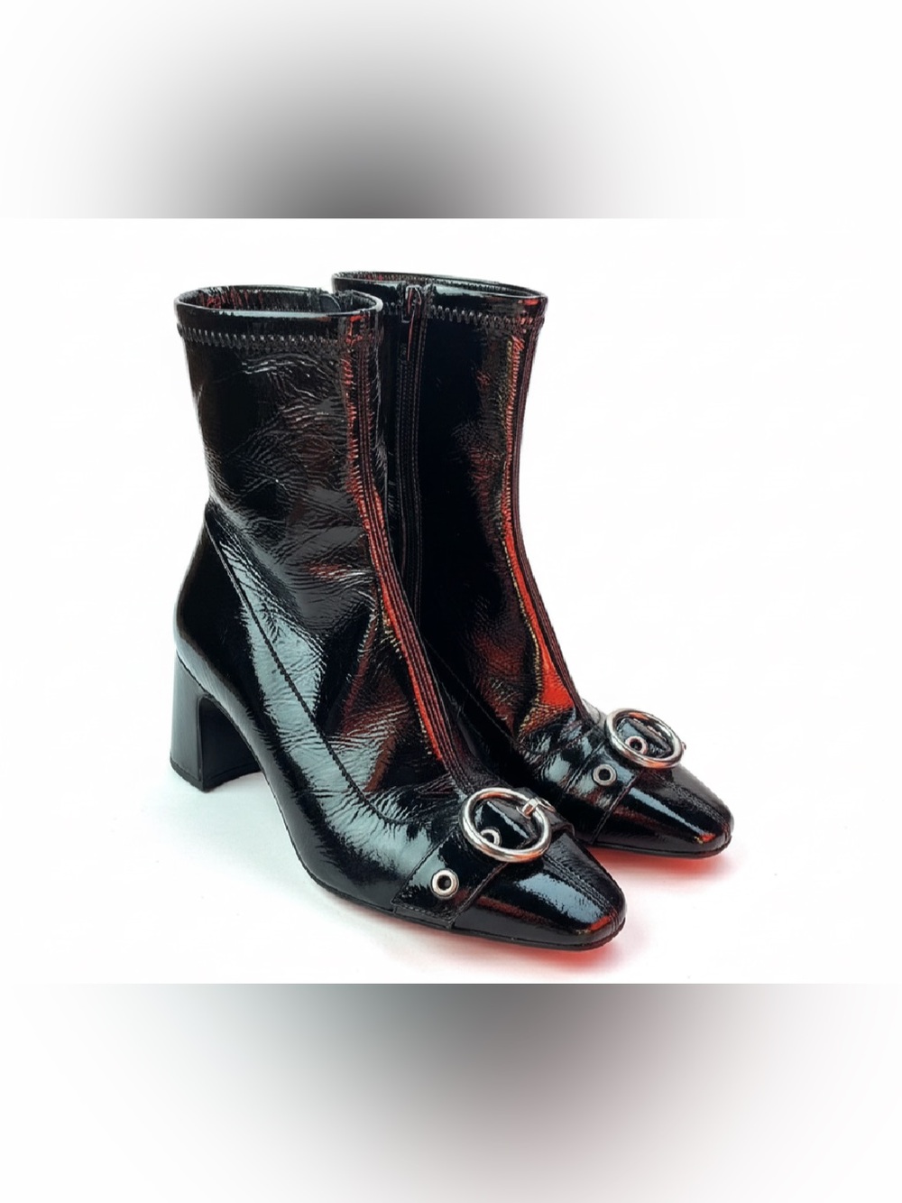 Zara Black Patent Mid-Calf boots